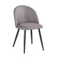 ΕΜ757,10 BELLA Καρέκλα Μέταλλο Βαφή Μαύρο / Ύφασμα Sand Grey