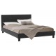 006-000015 Κρεβάτι Nevil pakoworld διπλό 150x200 PU χρώμα μαύρο ματ με ανατομικές τάβλες