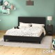 006-000015 Κρεβάτι Nevil pakoworld διπλό 150x200 PU χρώμα μαύρο ματ με ανατομικές τάβλες