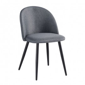 ΕΜ757,3 BELLA Καρέκλα Μέταλλο Βαφή Μαύρο / Ύφασμα Γκρι