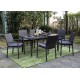 27691-203438 Rattan Τραπεζαρία Σέτ 7 Τεμαχίων ,Με Μεταλλικό Σκελετό 150 x 90cm