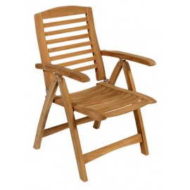 14304-T4085ML-TEAK Ξύλινη Πτυσσόμενη Πολυθρόνα Χαμηλής Πλάτης Με 5 Θέσεις ,Teak