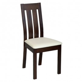 Ε771,2 REGO Καρέκλα Οξυά Σκούρο Καρυδί / PVC Εκρού