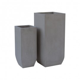 Ε6300,S FLOWER POT-1  Set 2 τεμαχίων Cement Grey