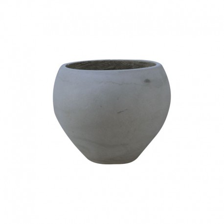 Ε6304,A FLOWER POT-5 Cement Grey Φ32x26cm