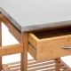 199-000130 Ραφιέρα τροχήλατη 7όροφη Esla pakoworld bamboo φυσικό-λευκό 73,5x37x86εκ