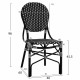 ΚΑΡΕΚΛΑ ΑΛΟΥΜΙΝΙΟΥ BAMBOO LOOK ΜΕ WICKER ΜΑΥΡΟ ΑΣΠΡΟ HM5792.02 46x60x96 εκ.