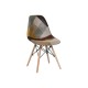 ΕΜ123,82 ART Wood Καρέκλα Ξύλο - PP Ύφασμα Patchwork Καφέ