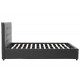 006-000017 Κρεβάτι Roi pakoworld διπλό 160x200 PU μαύρο ματ + αποθηκευτικό χώρο με ανατομικές τάβλες