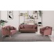 Ε9634,2S LUXE Set Σαλόνι : Καναπές 3Θέσιος + Καναπές 2Θέσιος + Πολυθρόνα Ύφασμα Antique Pink