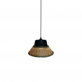 77-3636 L-W-1702 MINE PENDANT LAMP BLACK & NATURAL Z5