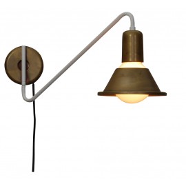 77-3770 HL-3521-1 EMILY OLD BRONZE & WHITE WALL LAMP