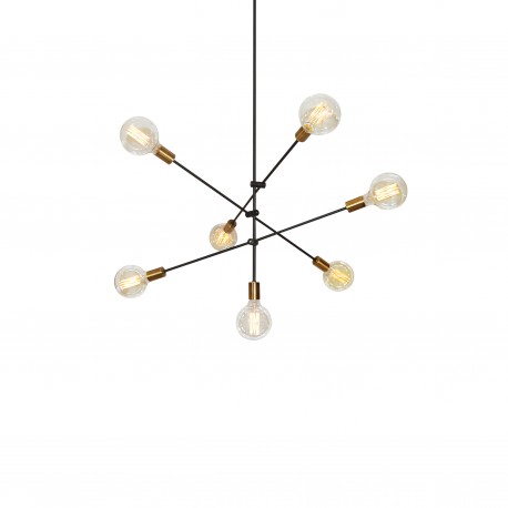 77-3534 SE 136-7 CODY PENDANT BLACK & BRUSHED BRASS Δ4