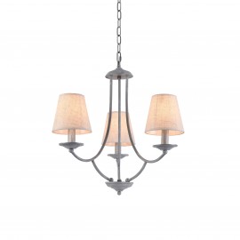 77-3661 C119-3 ETNA PENDANT LAMP GREY PATINA&WHITE SHADE Δ1