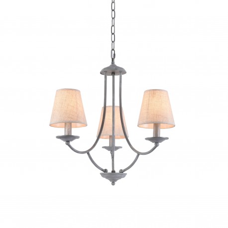 77-3661 C119-3 ETNA PENDANT LAMP GREY PATINA&WHITE SHADE Δ1