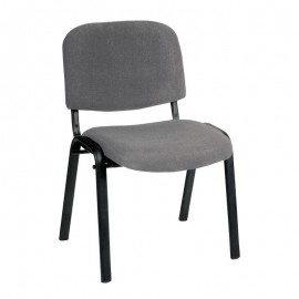 ΕΟ550,20W SIGMA Καρέκλα Στοιβαζόμενη Γραφείου - Επισκέπτη Μέταλλο Βαφή Μαύρο - Ύφασμα Γκρι