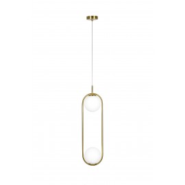 77-4489 SE 110-2 PRATO PENDANT BRASS GOLD WITH 2 OPAL GLASSES Φ15