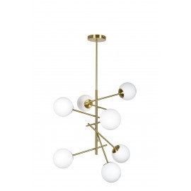 77-4492 SE 110-7 PRATO PENDANT BRASS GOLD WITH 7 OPAL GLASSES Φ15 Γ4