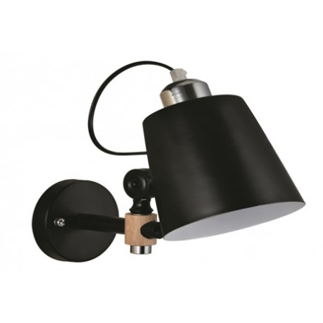 77-4498 YQ-4003 SAM WHITE METAL-WOOD WALL LAMP