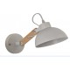 77-4500 YQ-4004 POL WHITE METAL-WOOD WALL LAMP