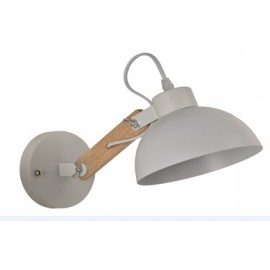 77-4500 YQ-4004 POL WHITE METAL-WOOD WALL LAMP
