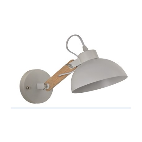 77-4500 YQ-4004 POL WHITE METAL-WOOD WALL LAMP