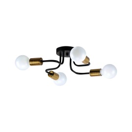 77-8097 KQ 2633/4 MILES BLACK AND BRASS GOLD CEILING LAMP Δ4