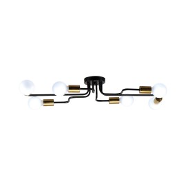 77-8098 KQ 2633/6 MILES BLACK AND BRASS GOLD CEILING LAMP Δ4