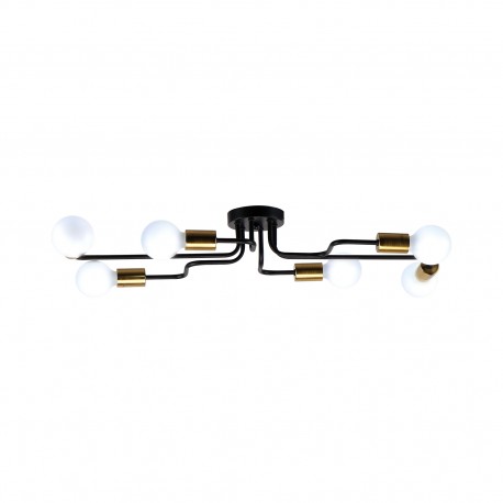 77-8098 KQ 2633/6 MILES BLACK AND BRASS GOLD CEILING LAMP Δ4