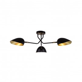 77-8102 KQ 2759/3 ELIA BLACK AND ANTIQUE BRASS CEILING LAMP