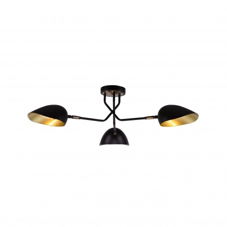 77-8102 KQ 2759/3 ELIA BLACK AND ANTIQUE BRASS CEILING LAMP
