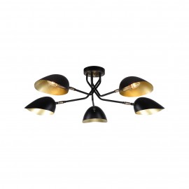 77-8103 KQ 2759/5 ELIA BLACK AND ANTIQUE BRASS CEILING LAMP