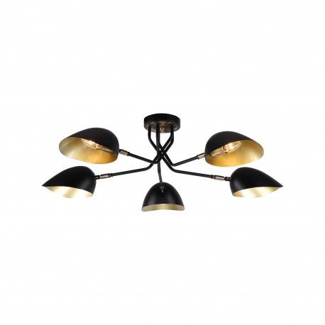 77-8103 KQ 2759/5 ELIA BLACK AND ANTIQUE BRASS CEILING LAMP