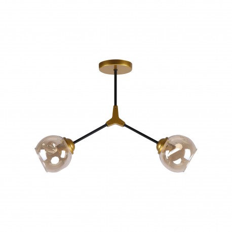 77-8104 KQ 51454/2 CONELLY BLACK, BRASS AND HONEY PENDANT Ζ3