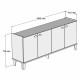 ΜΠΟΥΦΕΣ ΜΕΛΑΜΙΝΗΣ HM9045.01 NATURAL WOOD ΜΑΥΡΟ ΜΑΡΜΑΡΟ 180x41x77,8Y εκ.