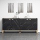 ΜΠΟΥΦΕΣ ΜΕΛΑΜΙΝΗΣ HM9045.01 NATURAL WOOD ΜΑΥΡΟ ΜΑΡΜΑΡΟ 180x41x77,8Y εκ.
