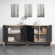 ΜΠΟΥΦΕΣ ΜΕΛΑΜΙΝΗΣ HM9045.01 NATURAL WOOD ΜΑΥΡΟ ΜΑΡΜΑΡΟ 180x41x77,8Y εκ.