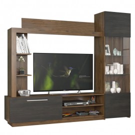 173-000020 Σύνθετο σαλονιού June pakoworld καρυδί-wenge 204x35x177εκ