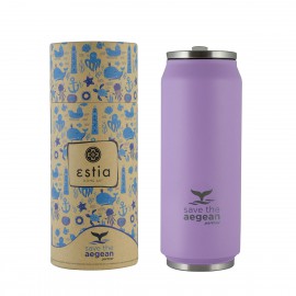 01-8581 ESTIA ΘΕΡΜΟΣ TRAVEL CUP SAVE THE AEGEAN 500ml LAVENDER PURPLE