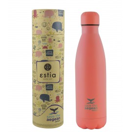 01-9861 ESTIA ΘΕΡΜΟΣ TRAVEL FLASK SAVE THE AEGEAN 500ml FUSION CORAL