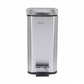 02-5542 ΧΑΡΤΟΔΟΧΕΙΟ ΜΠΑΝΙΟΥ SOFT CLOSE SLIM 5lt ΜΑΤ ΙΝΟΞ