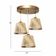 ΦΩΤΙΣΤΙΚΟ ΟΡΟΦΗΣ 3ΦΩΤΟ BAMBOO ΧΡΥΣΟ HM7512.01 35x85 εκ.
