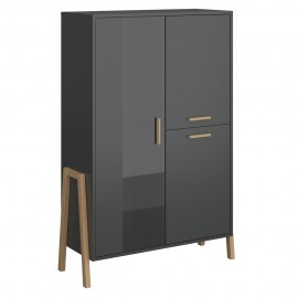 TO-BELLE1W2DANTHRACITE Βιτρίνα Belle Ανθρακί 102.5x41x152.5cm