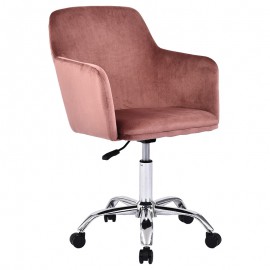 127-000034 Καρέκλα γραφείου εργασίας Xever pakoworld βελούδο ροζ