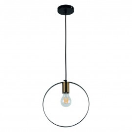 77-8174 KQ 9016-1P HOOP PENDANT BLACK & BRUSHED BRASS Γ4