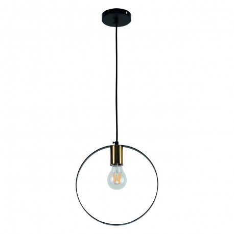 77-8174 KQ 9016-1P HOOP PENDANT BLACK & BRUSHED BRASS Γ4