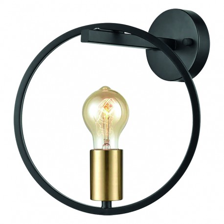 77-8175 KQ 9016-1W HOOP WALL LAMP BLACK & BRUSHED BRASS Γ4