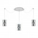 77-8182 KQ S0616-3 TWIST SMOKEY PENDANT GLASS+