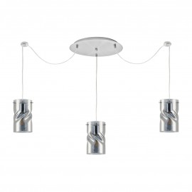 77-8182 KQ S0616-3 TWIST SMOKEY PENDANT GLASS+