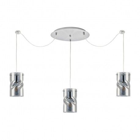 77-8182 KQ S0616-3 TWIST SMOKEY PENDANT GLASS+